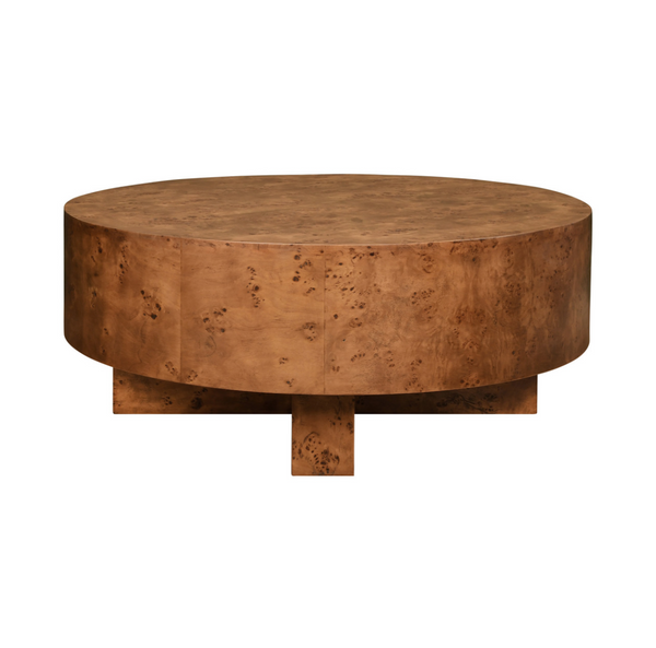 Oslo Dark Burlwood Round Coffee Table