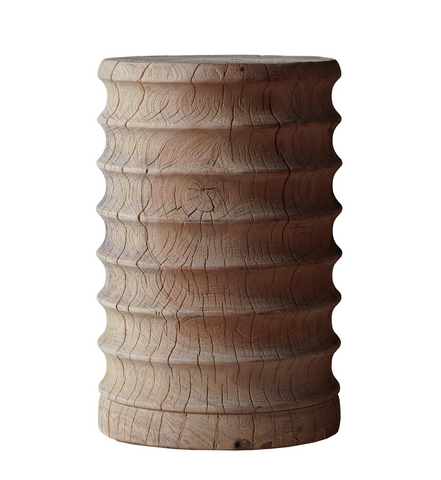 Ribbed Teak Wood Side Table - Matthew Izzo Collection