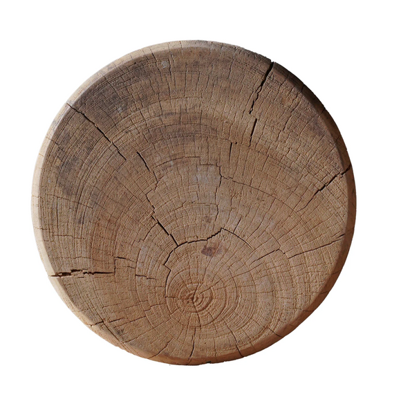 Ribbed Teak Wood Side Table - Matthew Izzo Collection