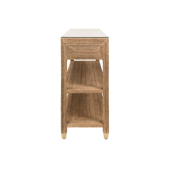 Cassie Wrapped Rope Three Drawer Console Table