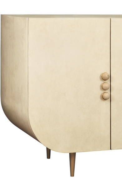 Deluca Faux Parchment Four Door Buffet
