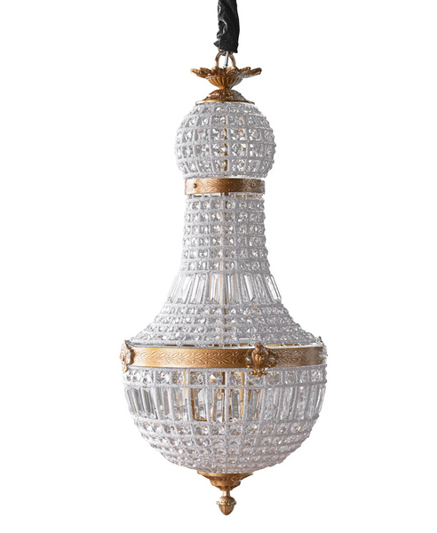 Bezier Glass Bead Chandelier with Antique Brass Detail: Four Size Options - Matthew Izzo Colleciton