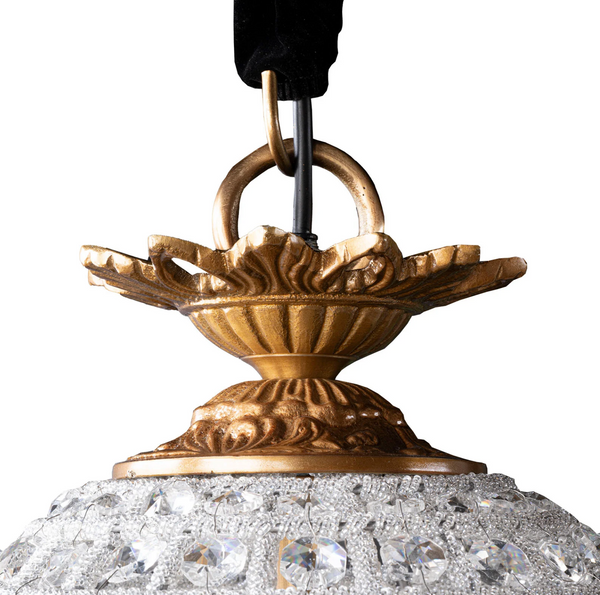 Bezier Glass Bead Chandelier with Antique Brass Detail: Four Size Options - Matthew Izzo Colleciton