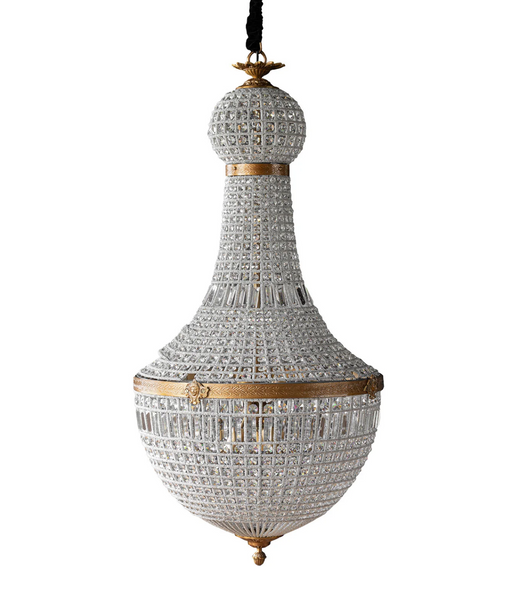 Bezier Glass Bead Chandelier with Antique Brass Detail: Four Size Options - Matthew Izzo Colleciton