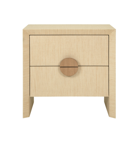Ezra Natural Grasscloth Side Table