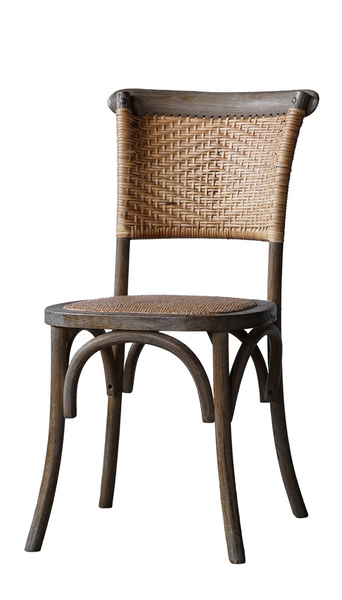 Alma Elm Wood and Rattan Weave Dining Chair - Set of 2 - Matthew Izzo Collection
