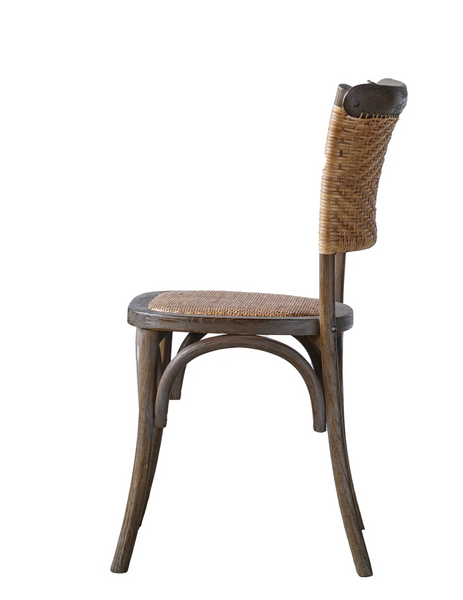 Alma Elm Wood and Rattan Weave Dining Chair - Set of 2 - Matthew Izzo Collection