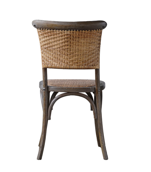 Alma Elm Wood and Rattan Weave Dining Chair - Set of 2 - Matthew Izzo Collection