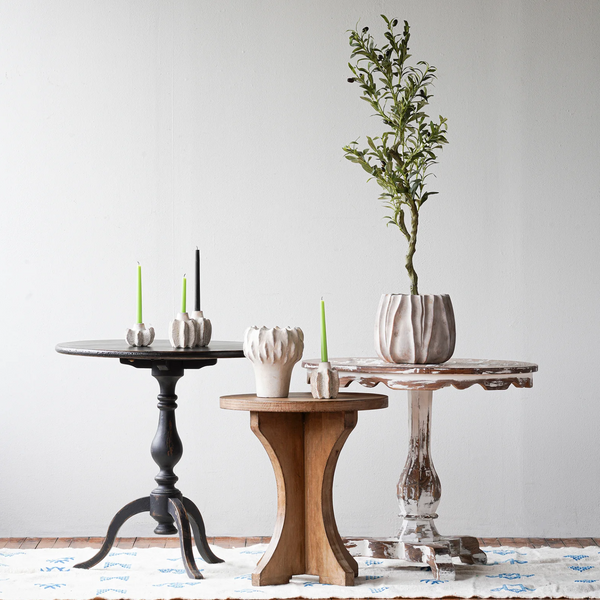 Linnea Upcycled Pinewood Round Pedestal Dining Table - Matthew Izzo Collection