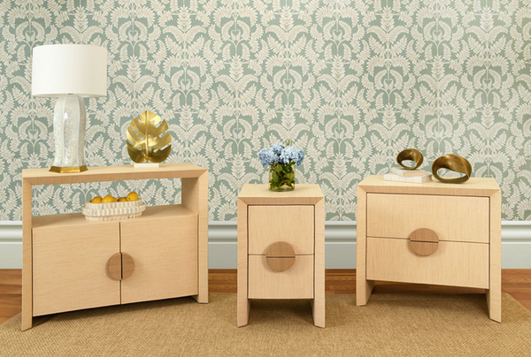 Aspen Natural Grasscloth Console Table