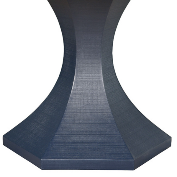 Bryce Pedestal Dining Table - Navy Linen