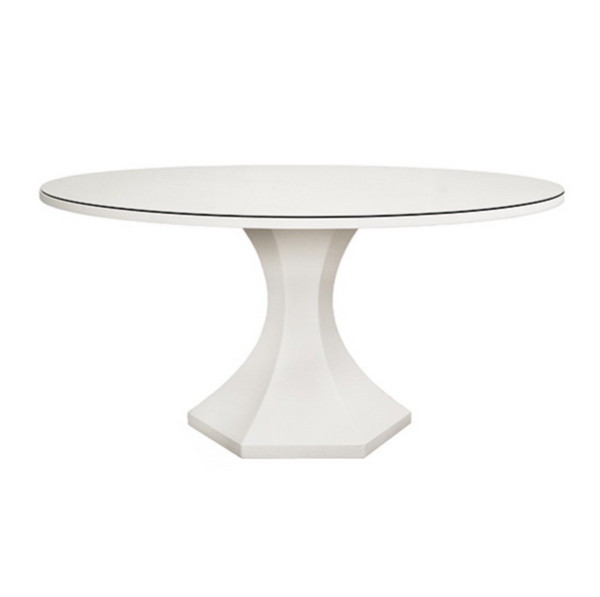 Bryce Pedestal Dining Table - White Linen