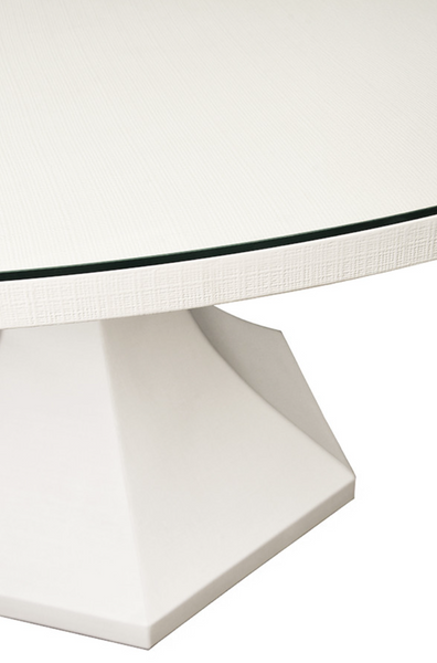 Bryce Pedestal Dining Table - White Linen