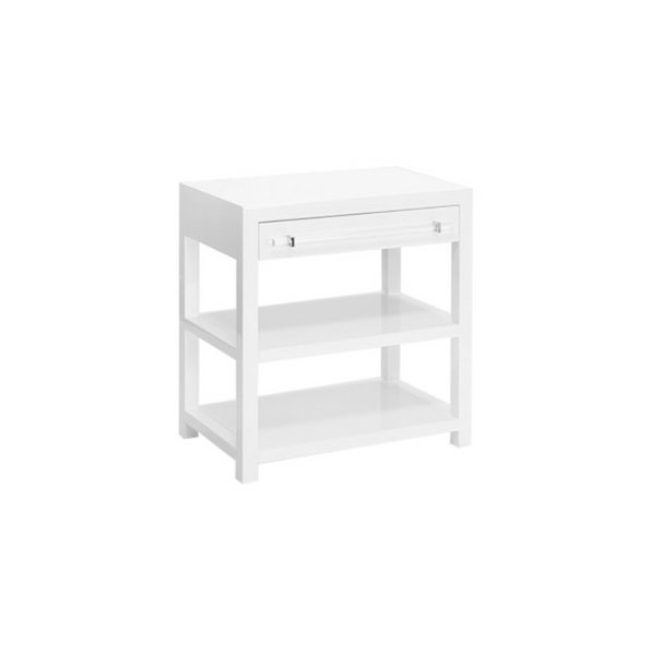 Garbo White Lacquer Side Table