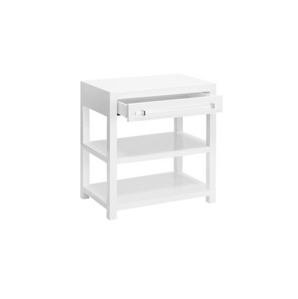 Garbo White Lacquer Side Table