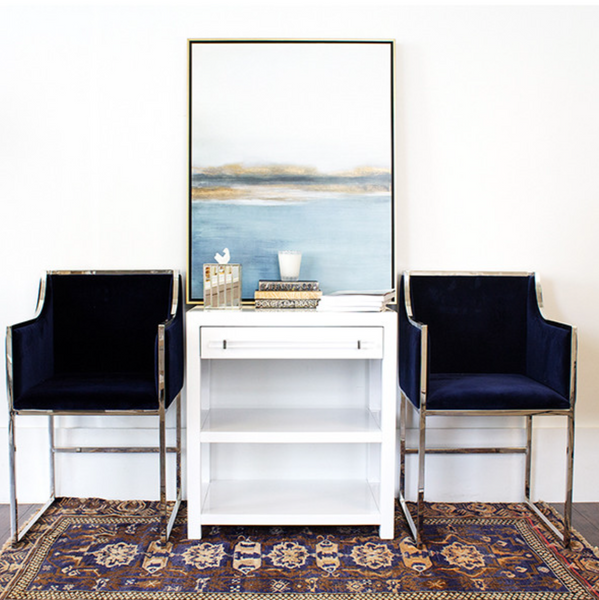 Garbo White Lacquer Side Table