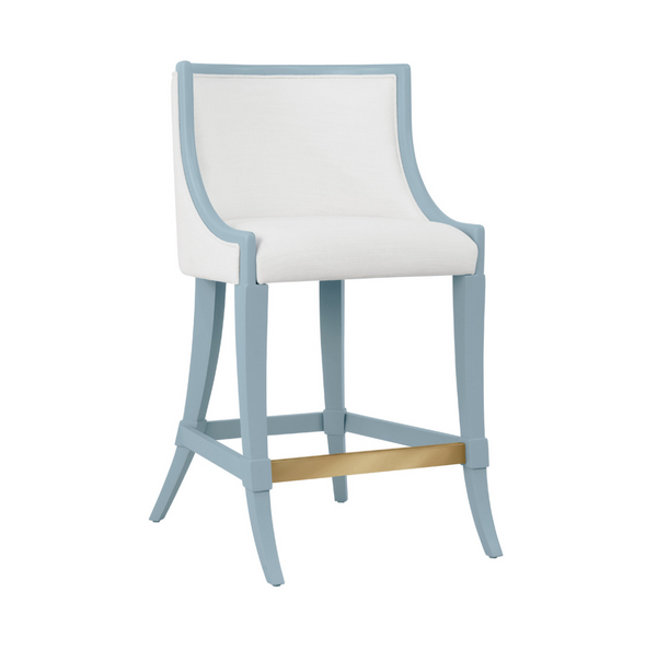 Keaton Counter Stool - Matte Light Blue Lacquer