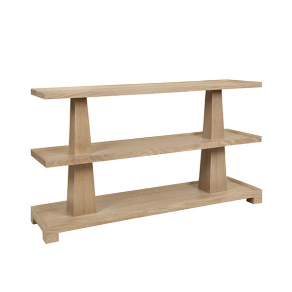 Lowen Three Tier Console Table - Cerused Oak