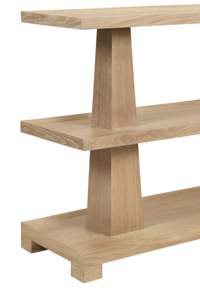 Lowen Three Tier Console Table - Cerused Oak