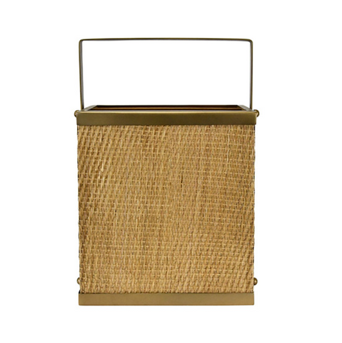 Nelson Rattan and Burnished Brazz  Magazine Holder