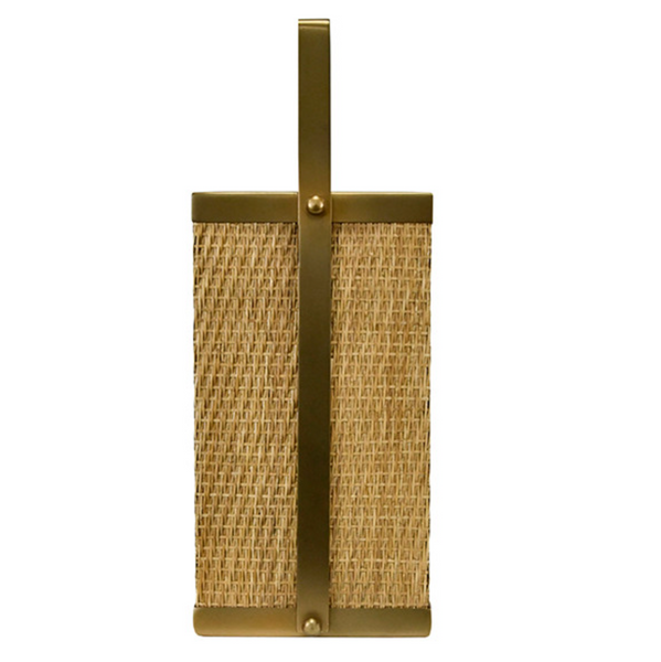 Nelson Rattan and Burnished Brazz  Magazine Holder