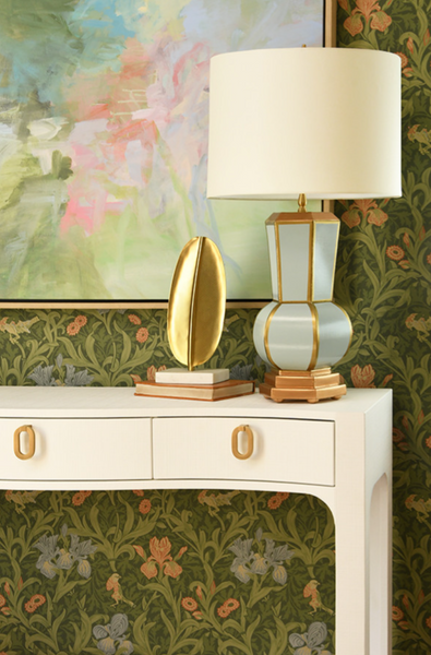 Sabrina Textured White Linen Console Table