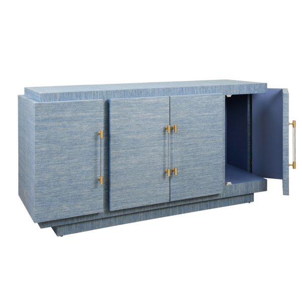 Steele Grasscloth Four Door Modern Buffet