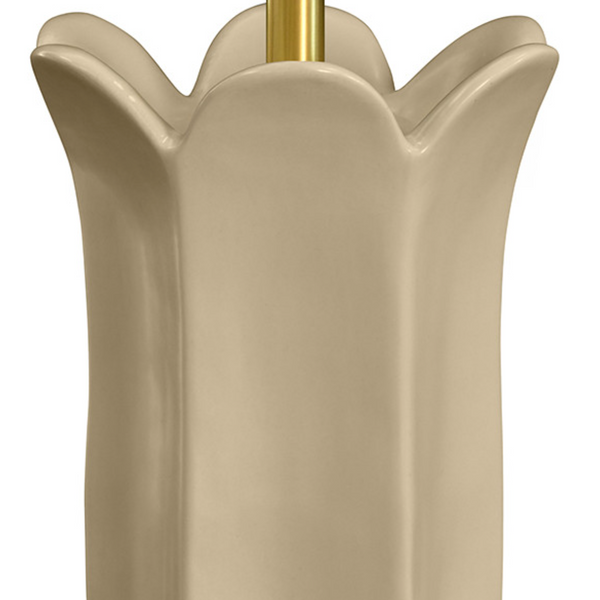 Lyla Beige Glaze Ceramic Table Lamp with Shade