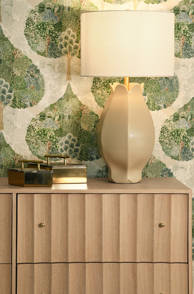 Mae Beige Glaze Ceramic Table Lamp with Shade