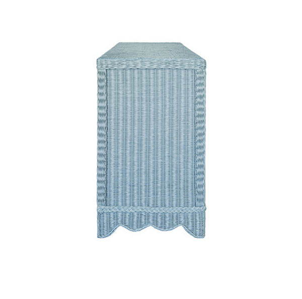 Beatrice Light Blue Rattan Cabinet