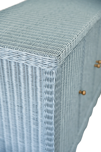 Beatrice Light Blue Rattan Cabinet