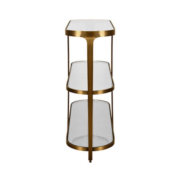Addison Antique Brass Three Tier Console Table