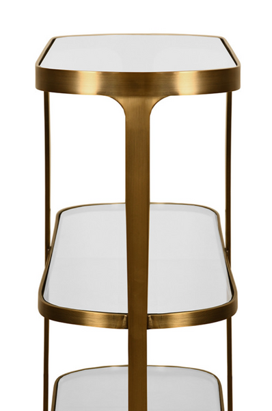 Addison Antique Brass Three Tier Console Table