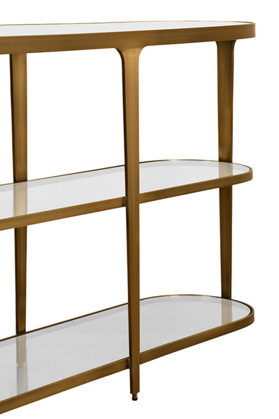 Addison Antique Brass Three Tier Console Table
