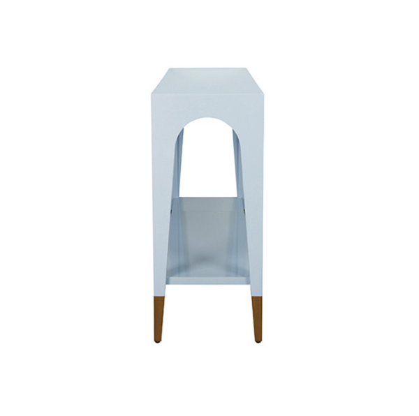 Laverne Glossy Light Blue Two Tier Console Table