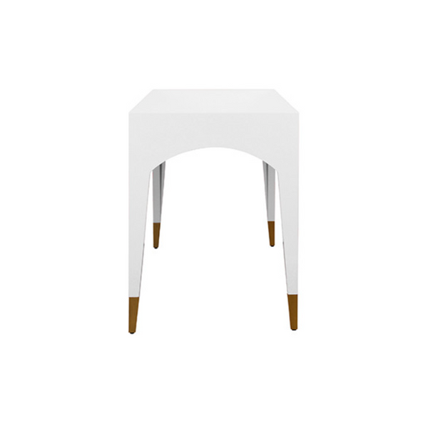 Mandi Glossy White Lacquer One Drawer Desk