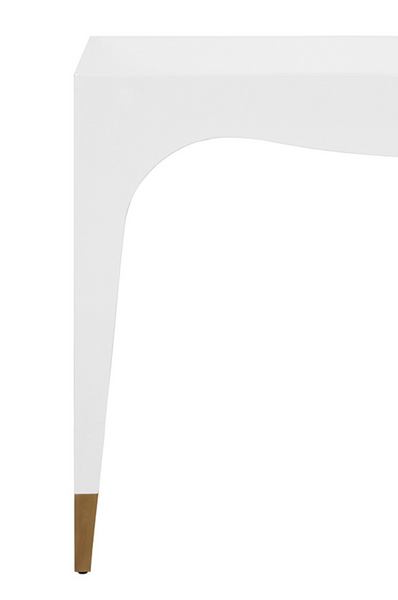 Mandi Glossy White Lacquer One Drawer Desk