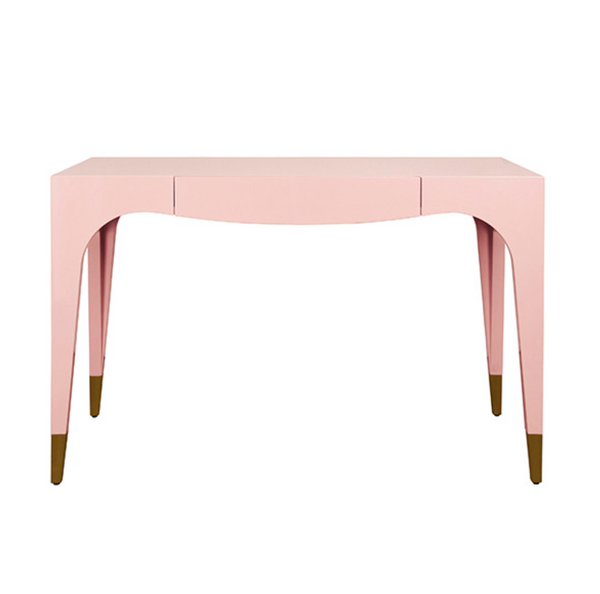Mandi Glossy Pink Lacquer One Drawer Desk