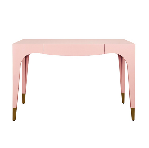 Mandi Glossy Pink Lacquer One Drawer Desk