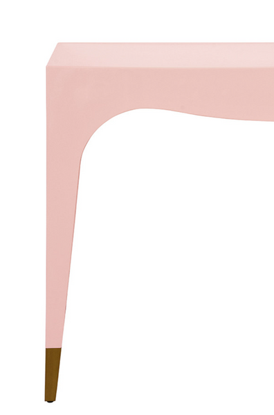 Mandi Glossy Pink Lacquer One Drawer Desk