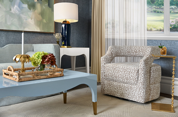 Medina Glossy Light Blue Lacquer Coffee Table