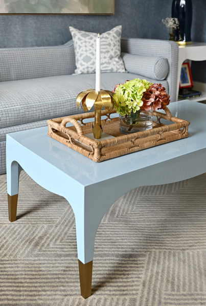 Medina Glossy Light Blue Lacquer Coffee Table