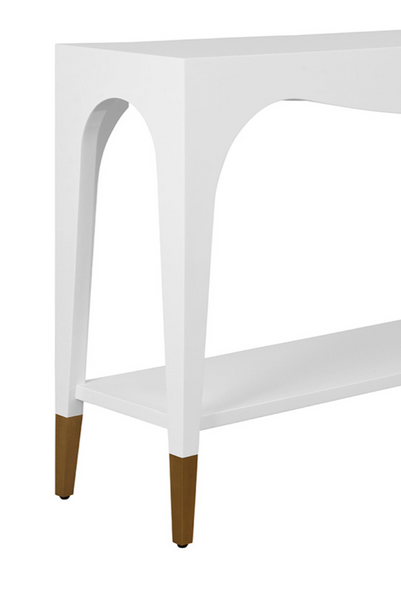 Laverne White Lacquer Console Table