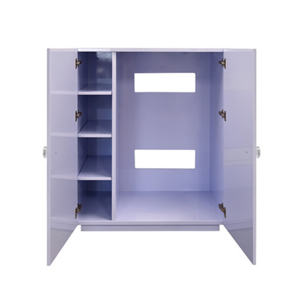 Beau Glossy Lavender Lacquer Two Door Cabinet with Ball Studs