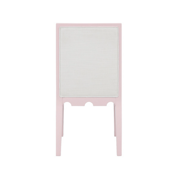 Lanister Pink Lacquer Dining Chair with Performance Linen Upholstery