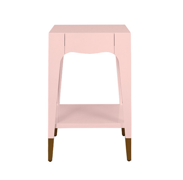 Patti Glossy Pink Lacquer One Drawer Side Table