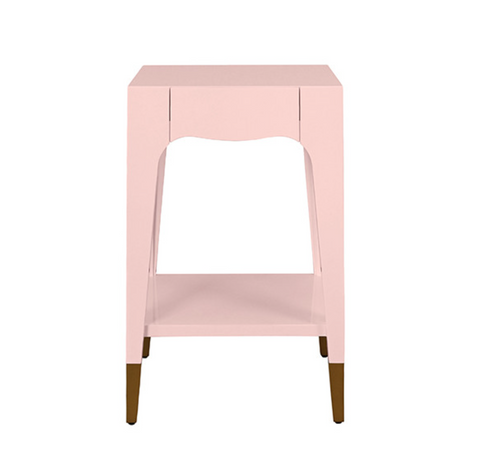 Patti Glossy Pink Lacquer One Drawer Side Table