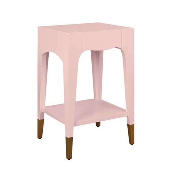 Patti Glossy Pink Lacquer One Drawer Side Table