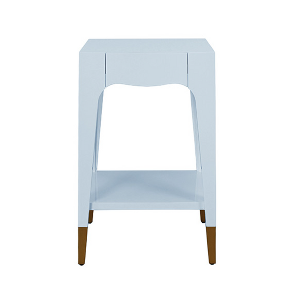 Patti Glossy Blue Lacquer One Drawer Side Table