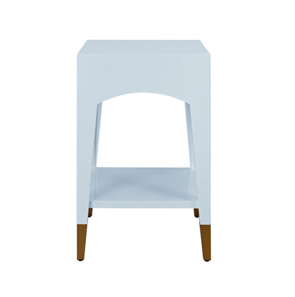 Patti Glossy Blue Lacquer One Drawer Side Table
